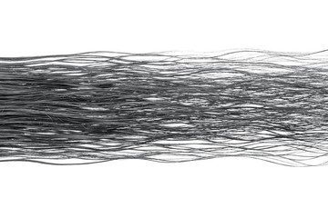 Wet brown hair isolated on white background