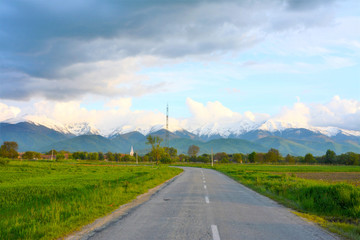 a road leading to the Fagaras mountains