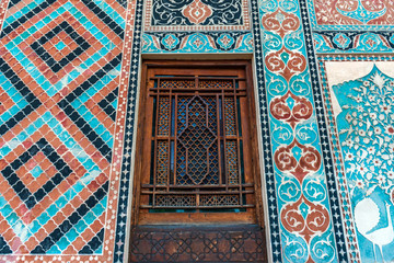 Facade of ancient Palace of Shaki Khans in Azerbaijan. Built in 18th century