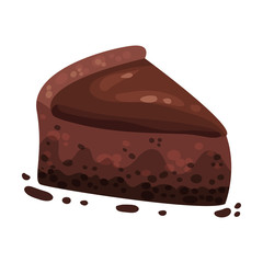 Chocolate Cheesecake. Vector illustration on a white background.