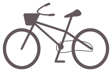 Ecological transportation vector, isolated bicycle with square shaped basket for carrying objects. Cycling lifestyle, easy travels riding and bicycling. Flat cartoon © robu_s