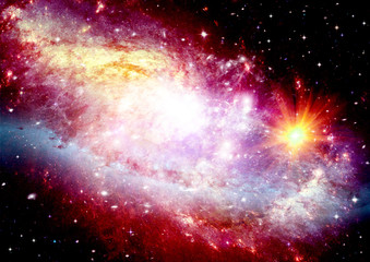 galaxy in a free space. 3D rendering