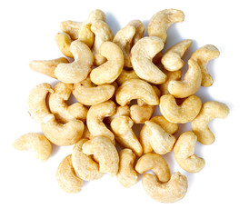 raw cashew isolated on white