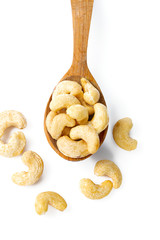 raw cashew isolated on white