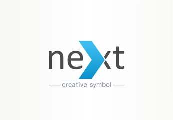 Next arrow creative symbol concept. forward direction, start abstract business logo idea. Accept mark, continue icon. Corporate identity logotype, company graphic design tamplate