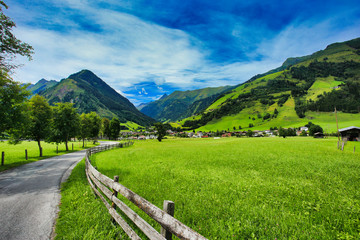 Fototapeta na wymiar rauris valley in the high tauren mountains, salzburg land in austria