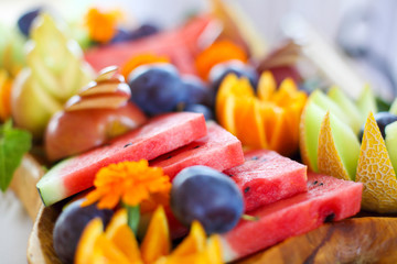 Fruit bowl full of ripe fruits