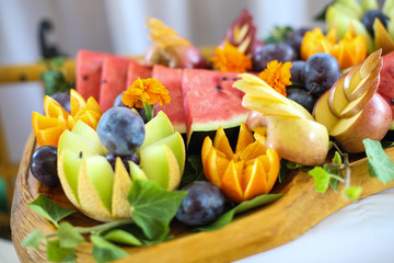 Fruit bowl full of ripe fruits