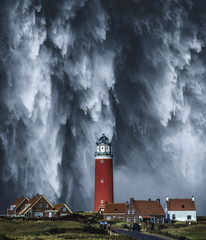 lighthouse in waterfall