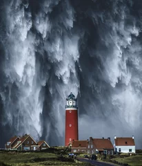 Fototapeten lighthouse in waterfall © Sergey