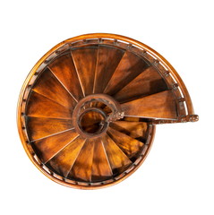 small wooden spiral staircase