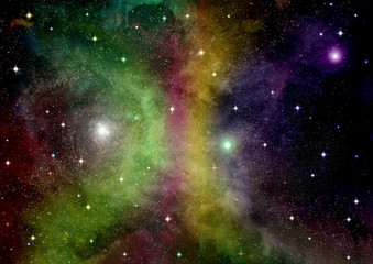 galaxy in a free space. 3D rendering