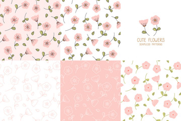 Cute flowers seamless pattern