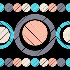 Polka dots seamless pattern. Mosaic of ethnic figures. Patterned texture. Geometric background. Can be used for wallpaper, textile, invitation card, wrapping, web page background.