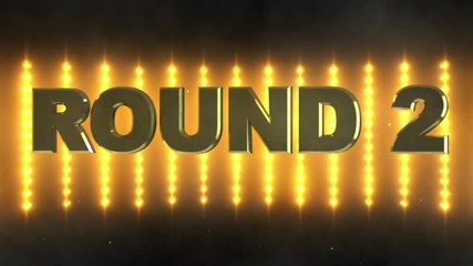 "ROUND 1" all the way to "ROUND 12" with background stage lights. A 3D graphic rendered via Cinema 4D.