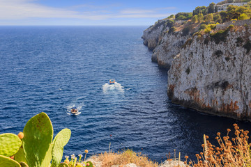 Discovery Apulia: between Castro and Santa Cesarea Terme there are the most beautiful coasts of Salento extremely rich in caves, towers, cavern and cliffs. 