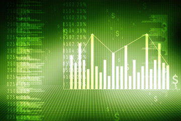 2d rendering Stock market online business concept. business Graph 