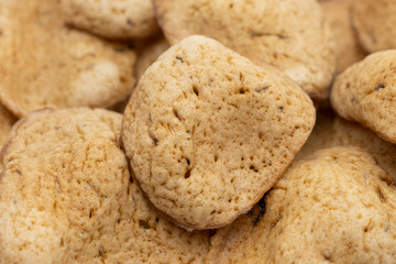 Traditional Thai snack, Rice cracker mix fish meat on white background
