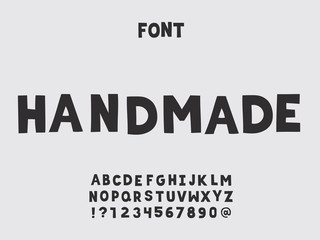 Handmade font. Vector 
