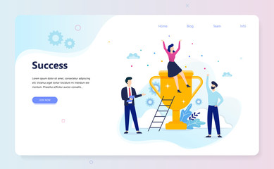 Success concept. Winning in competition. Getting reward