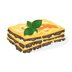 Delicious lasagna at home