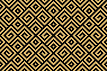 Abstract geometric pattern. A seamless vector background. Gold and black ornament. Graphic modern pattern. Simple lattice graphic design