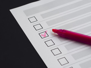 Checked box with red marker