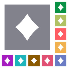 Diamond card symbol square flat icons
