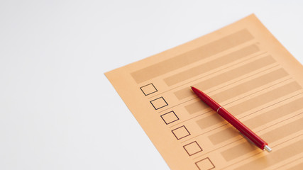 High angle uncompleted voting questionnaire