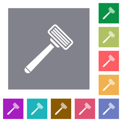 Razor square flat icons