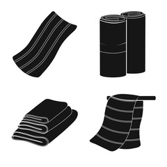 Isolated object of textile and household symbol. Set of textile and beach stock vector illustration.