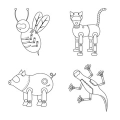 Vector design of toy and automation logo. Collection of toy and science stock symbol for web.