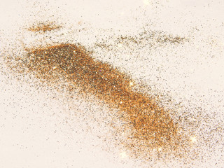 Gold glitter, shiny background in vintage nostalgic colors                     