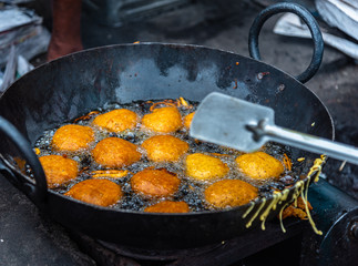 Aloor/ Potato Chop is a snack originating from the Indian subcontinent; in West Bengal and Bangladeshi preparation also widely available in Odisha.
