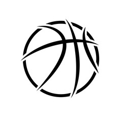 Black abstract basketball symbol isolated on white background