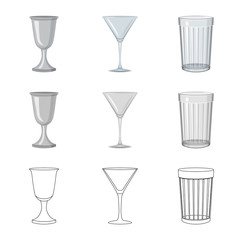 Isolated object of form and celebration logo. Set of form and volume vector icon for stock.