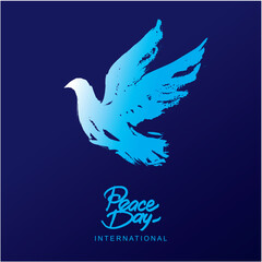 Peace Day International. Dove - a symbol of peace