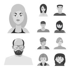 Isolated object of avatar and creative sign. Collection of avatar and person stock vector illustration.