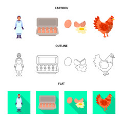 Vector illustration of countryside and plant sign. Collection of countryside and farming stock vector illustration.