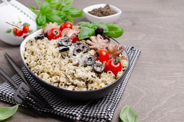 Traditional pasta with octopus