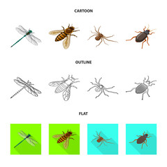 Vector illustration of nature and wildlife icon. Set of nature and wing stock vector illustration.
