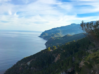 PALMA DE MALLORCA, SPAIN, Balearic.  West coast on the island  of Palma de Mallorca. Landscape