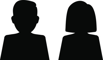 Man and woman silhouette isolated on white