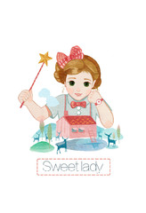 Girls, literature, small fresh, beautiful women, girls, girls, children, children, toys, candy, sweet, lovely, budding, pink, illustrations, sweet, house, selling budding, magicians, magic, deer, wand