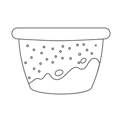 Vector illustration of container and yogurt sign. Set of container and ad stock symbol for web.