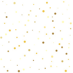 Gold dots on a white background. Festival decor.