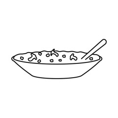Isolated object of bowl and porridge logo. Set of bowl and dinner vector icon for stock.