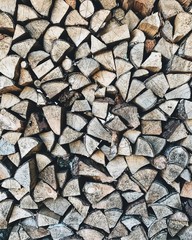 An abstract pattern with woodpiles. Autumn, fall or winter, christmas concept.