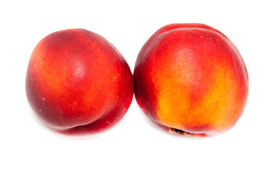 Ripe nectarine isolated on a white background