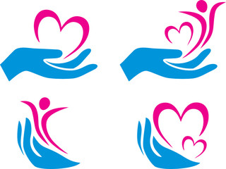Fototapeta na wymiar Four health care symbols for logo
